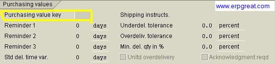 Purchasing Value Key in SAP Purchase Orders